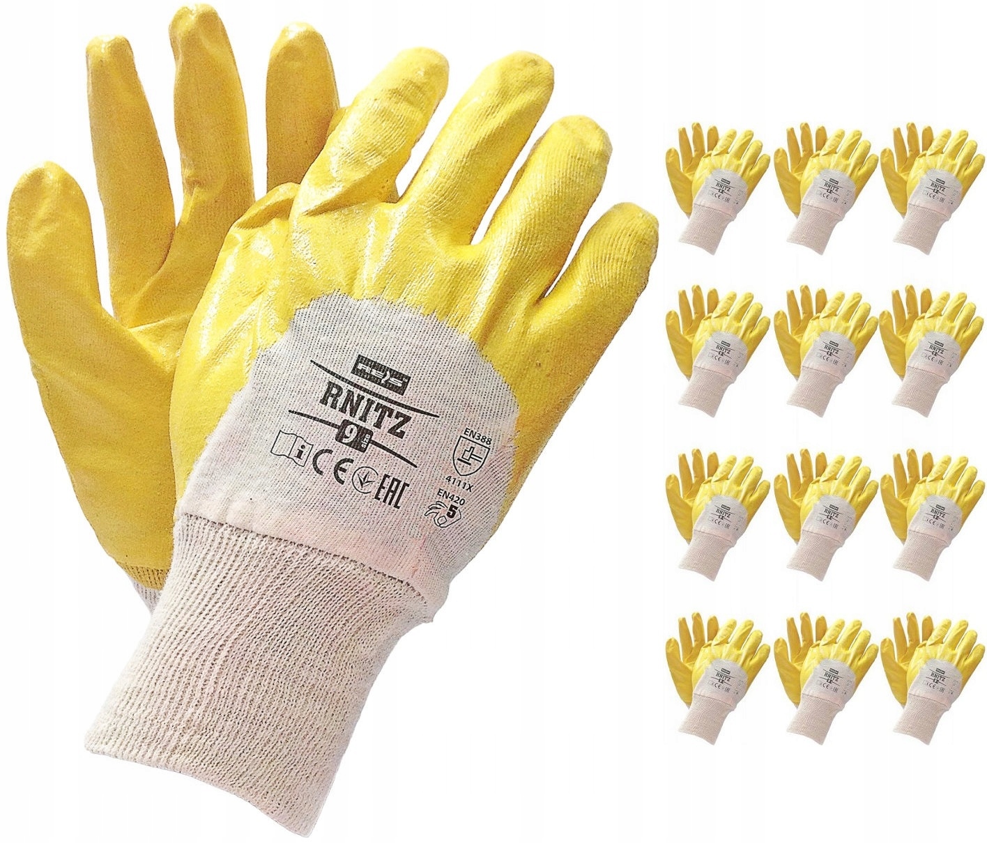 Rukavice Reis RNITZ potiahnuté nitrilom veľkosť 10 - XL 12 párov